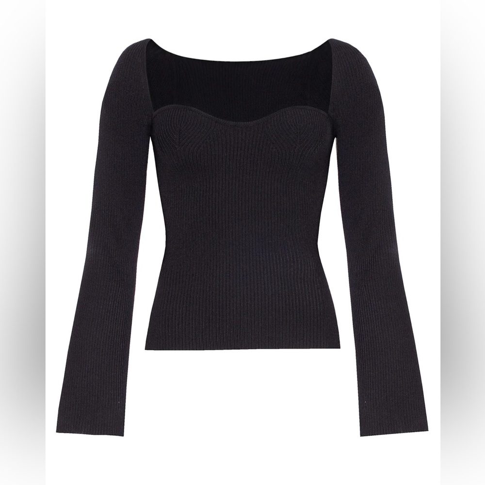Pixie Market “CHIARA KNIT BUSTIER TOP IN WHITE”